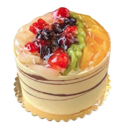 Karışık mevsim meyvelerinden 4 kişilik yaş pasta pasta