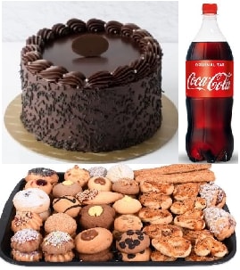 Üçlü İkramlık Seti Pasta Kuru Pasta ve 1 Lt Coca Cola pasta
